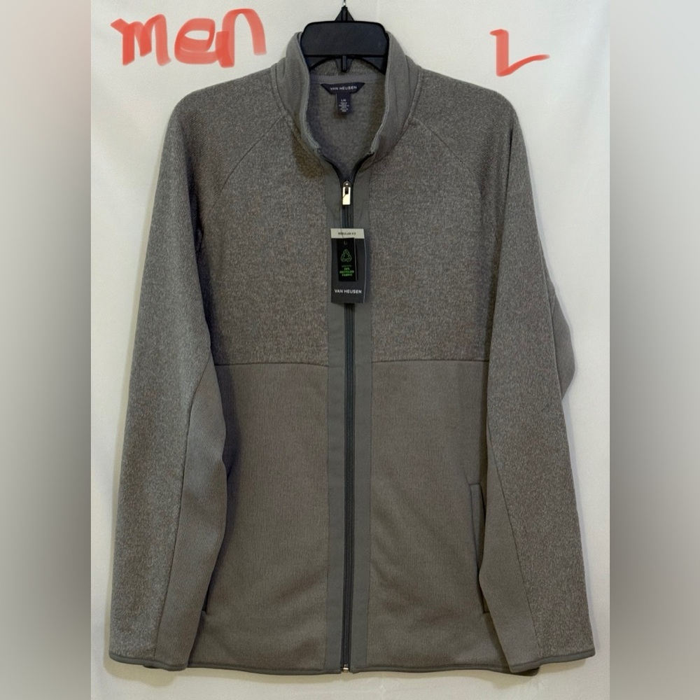 Van Heusen Gray Full-Zip Sweater